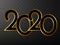 Golden Vector luxury text 2020 Happy new year. Gold Festive Numbers Design, diamonds texture. Gold shining glitter confetti.