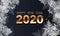 Golden Vector luxury text 2020 Happy new year. Gold Festive Numbers Design, diamonds texture. Gold shining glitter confetti. Happy