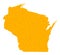 Golden Vector Map of Wisconsin State