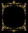 Golden vector ornate royal fleur de lys frame black background