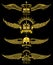 Golden vector wing crown royal logo