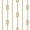 Golden Vertical Straped Ropes with Sea Knot Seamless Pattern.