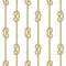 Golden Vertical Straped Ropes with Sea Knot Seamless Pattern.