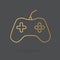 Golden video gamepad icon