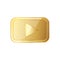 Golden video play icon. Vector illustration.