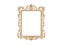 Golden vintage frame. Isolate mirror. Design retro element. physical realistic reflection .