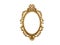 Golden vintage frame, mirror. Design retro element. physical realistic reflection . 3d rendering.