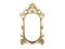 Golden vintage frame, mirror. Design retro element. physical realistic reflection . 3d rendering.