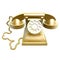 Golden vintage telephone