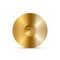 Golden vinyl disc. Vector music design element.