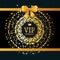 Golden Vip Round Sphere Dotted Background. Vector