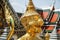 Golden Warrior statue, grand palace, heart of Bangkok, Thailand.