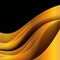 Golden wavy lines on a black background.
