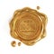 Golden wax seal 100 percent premium quality stamp isolated