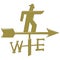 Golden weather vane with a man showing north and south, west and east. Vector illustration