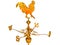 Golden weathervane rooster