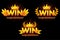 Golden WIN. Vector versions Isolated logo Win for developing 2D games.