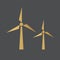 Golden wind turbine icon