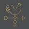 Golden windvane rooster icon