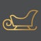 Golden winter sled icon