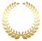 Golden wreath. Luxury frame. Premium award symbol