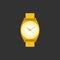 Golden wrist Watch on black field