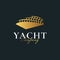 Golden Yacht Logo Design Template for Business Identity. Yacht, Cruise or Boat Ship Logo or Icon