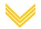 A golden yellow army police Sergeant rank insignia white backdrop
