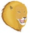 golden yellow lion head face animal vector illustration transparent background