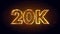 Golden Yellow Red Shiny 20K Followers Celebration 3d Lines Effect And Square Dots Particles Motion Reveal