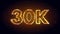 Golden Yellow Red Shiny 30K Followers Celebration 3d Lines Effect And Square Dots Particles Motion Reveal