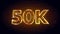 Golden Yellow Red Shiny 50K Followers Celebration 3d Lines Effect And Square Dots Particles Motion Reveal