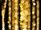 Golden yellow round bokeh line defocused light abstract