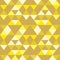 Golden yellow seamless geometric triangle pattern background vintage memphis 90s style vector illustration trendy abstract