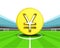 Golden Yuan coin in the midfield of football stadium vector