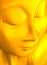 Golden zen buddha face