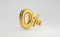 Golden zero percentage or 0% balloon for special offer of shopping department store discount and banking interest rate concept by