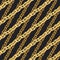 Golden zigzag chain seamless pattern