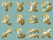 Golden Zodiac Signs Stickers Aries Taurus Gemini Cancer Leo Virgo Libra Scorpio Sagittarius Capricorn Aquarius and Pisces.