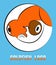 Goldfish Brand mascots colorful logo. Vector Illustration on white background. EPS10