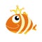 goldfish with a crown on his head. Isolate. Vector