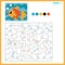Goldfish or fish. Coloring book for kids. Colorful Puzzle Game for Children with answer