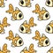 Goldfish fish head seamless textile print. repeat pattern background design