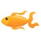 Goldfish icon, cartoon style