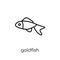 Goldfish icon. Trendy modern flat linear vector Goldfish icon on