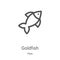 goldfish icon vector from pets collection. Thin line goldfish outline icon vector illustration. Linear symbol for use on web and