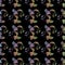 Goldfish pattern on black background with gradient