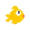 Goldfish pixel art. Gold Fish 8 bit Sea animal vector. ocean character 8bit