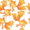 Goldfish. Seamless pattern with the image of fish.