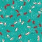 Goldfish swimming in green pond water top view. White and red koi carp swimming in water seamless pattern